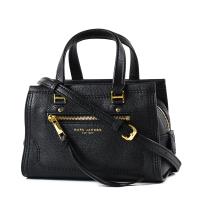 MARC JACOBS 荔枝紋流蘇拉鍊手提/斜背二用包-黑色/迷你款