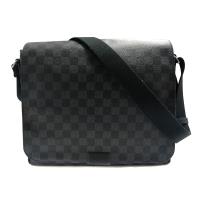 【Louis Vuitton】Damier District 棋盤格掀蓋側背/斜背包-MM(N41272-黑灰)