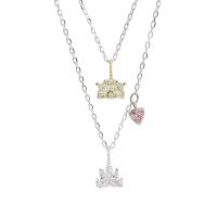SWAROVSKI 施華洛世奇 璀璨水晶愛心皇冠銀色項鍊 5441393