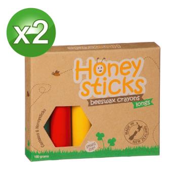 【壽滿趣-Honey Sticks】純天然蜂蠟無毒蠟筆-3歲以上幼童適用(6色高胖型x2組)