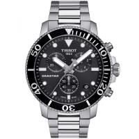 TISSOT 天梭 Seastar 1000海洋之星三眼計時300米潛水錶/黑/45.5mm/T1204171105100