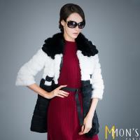 MONS藍狐毛領時尚精品皮草大衣