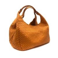 【BOTTEGA VENETA】展示品 編織羊皮Campana 肩背包-小(亮橘)