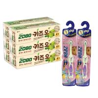韓國2080 有機蘋果兒童牙膏(100gX6入)+兒童抗菌牙刷x2入(第一~第四階段年齡6月~8歲以上 4款可選)