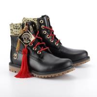 Timberland女款黑色剪紙圖騰6吋靴A1RQH001