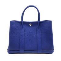【HERMES】Garden Party 牛皮暗釦手提包-30cm (7T/閃電藍)