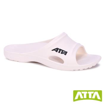  【ATTA】 足弓均壓簡約休閒拖鞋-白色