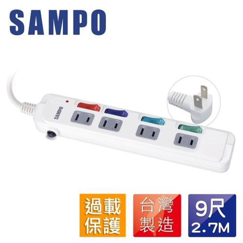 SAMPO 聲寶4切4座2孔9尺延長線(2.7m)