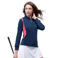 【SPAR】吸濕排汗女版長袖POLO衫SP77414丈青色