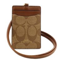 COACH LOGO馬車PVC皮革證件套票卡夾 棕色LOGO皮革x棕 F63274 IME74