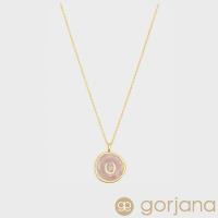 美國 GORJANA Horseshoe Coin 迷霧紫馬蹄鐵封蠟鍍18K金項鍊