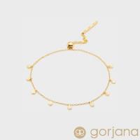 美國 GORJANA Chloe Mini 時尚波浪紋迷你圓形鍍18K金手鍊