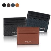 MICHAEL KORS 銀LOGO 皮革/PVC 6卡名片/卡片夾 (任選)