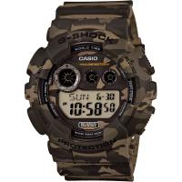 CASIO 卡西歐 G-SHOCK特別版迷彩電子錶-卡其/51mm GD-120CM-5DR