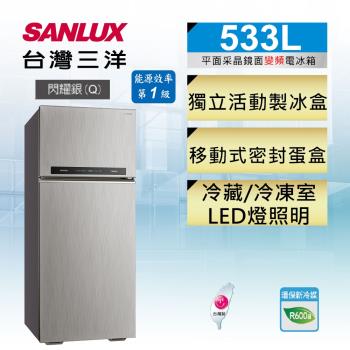 【SANLUX 台灣三洋】 一級能效 533公升 二門變頻電冰箱 SR-C533BV1A