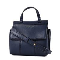 TORY BURCH 翻蓋磁釦雙層置物手提/斜背二用小包-海軍藍/迷你款