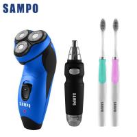 【SAMPO 聲寶】USB充電3D浮動水洗式三刀頭刮鬍刀四件組