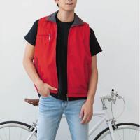 【LEIDOOE】中性款雙面穿背心(22053)紅/灰