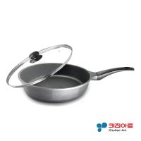 韓國Kitchen Art太空灰鈦原石鑄造加深平底不沾鍋28cm(含蓋)