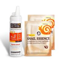SHILLS舒兒絲 粉刺快閃3Mins粉刺速淨變臉雪泡120 ml+SHILLS蝸牛原液彈力緊緻撫紋面膜(二入)