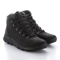 Timberland男女款黑色全粒面皮革戶外中筒靴A1WND015