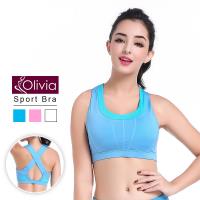 Olivia 無鋼圈排汗速乾加寬交叉美背運動內衣*