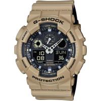 CASIO 卡西歐 G-SHOCK特別版玩色雙顯錶-卡其/51mm GA-100L-8ADR / GA-100L-8A