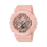 【CASIO 卡西歐】BABY-G 明亮清新標準指針腕錶-初戀粉(BA-130-4A)