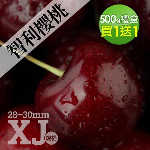 買1送1組-築地一番鮮-空運9.5ROW智利櫻桃(28-30mm)500g禮盒(加贈500g共1kg)