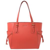 MICHAEL KORS VOYAGER 浮雕LOGO防刮肩背托特包.珊瑚色
