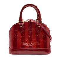 【Louis Vuitton】展示品 漆皮壓紋雙色 Alma BB手提斜背兩用包(M91593-紅)