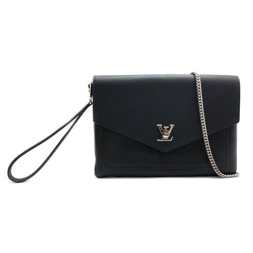 【Louis Vuitton】MYLOCKME POCHETTE 全皮手拿斜背包(M63926-黑)