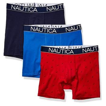 NAUTICA 2020男時尚彈力藍紅四角修飾內著混搭3件組