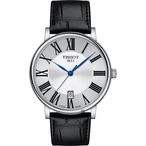 TISSOT 天梭 Carson 羅馬石英錶-40mm T1224101603300