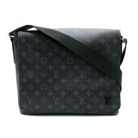 【Louis Vuitton】Damier District 棋盤格掀蓋側背/斜背包(M44001-黑灰)