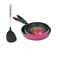 【PERFECT 理想】品味日式不沾平煎鍋28cm+不沾油炸鍋24cm+白金小廚具尼龍煎匙促銷組