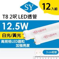 【SY 聲億】T8 LED透管 2呎12.5W-12入高亮版