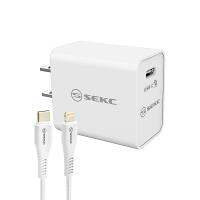 【SKEC】Apple MFi原廠認證 18W高速充電組 (充電頭+蘋果傳輸線)