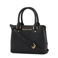 MICHAEL KORS 金字防刮皮革三層置物手提/斜背包-黑色/迷你款