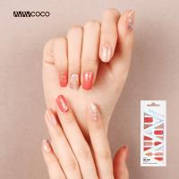 VAVACOCO-光感凝膠光療美甲貼片-橙橘閃耀20片