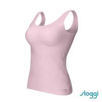 【Sloggi】ZERO Feel Cotton 零感系列混棉款長版背心式內衣 (玫瑰石英粉紅)
