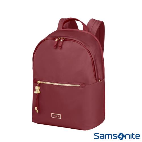 Samsonite新秀麗 Karissa Biz金屬吊飾女用筆電後背包14(酒紅)-60N*95008