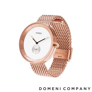 【DOMENI COMPANY】經典系列不鏽鋼單眼女錶 (知性白錶盤/玫瑰金/RGM02-32)