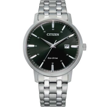 CITIZEN 星辰 光動能簡約時尚腕錶/黑X銀/40mm/BM7460-88E