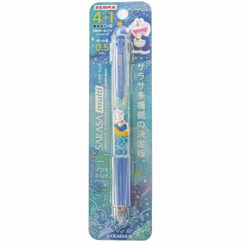 日本ZEBRA哆啦A夢SARASA multi機能筆4+1原子筆自動鉛筆584 2140 02(4色水性0.5mm筆芯)小叮噹多功能筆圓珠筆