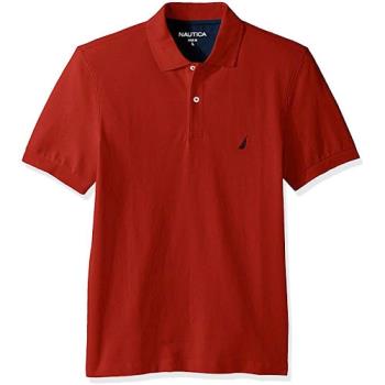 NAUTICA 2020男時尚經典棉質紅色短袖POLO