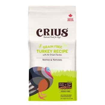 CRIUS 克瑞斯天然寵物飼料-無榖火雞肉營養顆粒+風乾肉塊犬糧 30LB