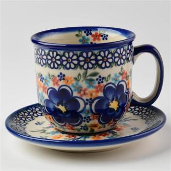 【波蘭陶】春遊系列 咖啡杯盤組 250ml 波蘭手工製