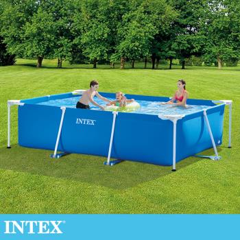 INTEX 簡易裝長方型框架游泳池/戲沙池300x200x75cm_3834L(28272)