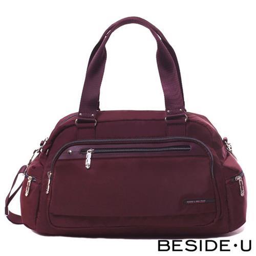 【英國 BESIDE-U】TUBE CONNECTION系列休閒大旅行包/肩背包(紅)